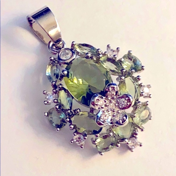 Green amethyst and Topaz pendant, Sold Silver 925 - Picture 3 of 3